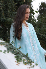 3 Piece Unstitched Schiffli Embroidered Lawn Suit with Embroidered Chiffon Dupatta PM-52038