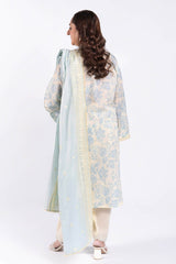 3 Piece Unstitched Printed Lawn Suit with Embroidered Denting Lawn Dupatta DN-52004