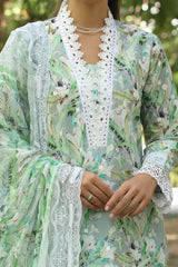 3 Piece Unstitched Embroidered Printed Lawn Suit with Embroidered Printed Chiffon Dupatta PR-52007
