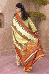 3 Piece Embroidered Khaddar Unstitched Suit with Digital Printed Pashmina Shawl AP-32037