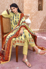 3 Piece Embroidered Khaddar Unstitched Suit with Digital Printed Pashmina Shawl AP-32037