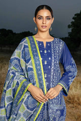 3 Piece Digital Printed Embroidered Corduroy Unstitched Suit with Digital Printed Cotton Net Dupatta CD-32009
