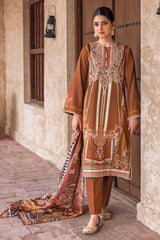 3 Piece Embroidered Khaddar Unstitched Suit with Digital Printed Pashmina Shawl AP-32032