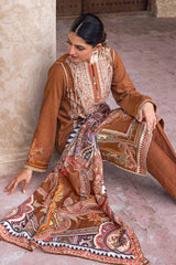 3 Piece Embroidered Khaddar Unstitched Suit with Digital Printed Pashmina Shawl AP-32032