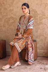 3 Piece Embroidered Khaddar Unstitched Suit with Digital Printed Pashmina Shawl AP-32032