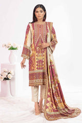 3 Piece Printed Chambray Unstitched Suit WNS-32295 B