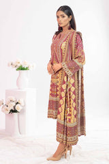 3 Piece Printed Chambray Unstitched Suit WNS-32295 B