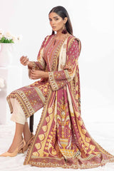 3 Piece Printed Chambray Unstitched Suit WNS-32295 B