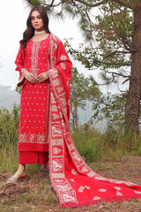 3 Piece Embroidered Raw Silk Unstitched Suit with Raw Silk Dupatta RW-32001