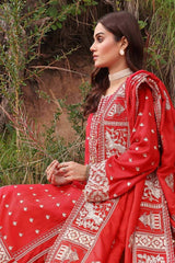 3 Piece Embroidered Raw Silk Unstitched Suit with Raw Silk Dupatta RW-32001