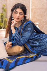 3 Piece Embroidered Khaddar Unstitched Suit with Digital Printed Cotton Net Dupatta CN-32040