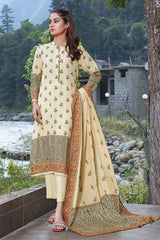 3 Piece Printed Karandi Unstitched Suit AY-32028