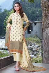 3 Piece Printed Karandi Unstitched Suit AY-32028