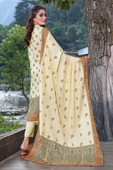 3 Piece Printed Karandi Unstitched Suit AY-32028