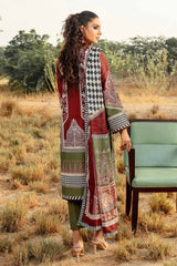 3 Piece Digital Printed Corduroy Unstitched Suit with Digital Printed Cotton Net Dupatta CD-32002