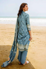 3 Piece Digital Printed Corduroy Unstitched Suit with Cotton Net Dupatta CD-32007