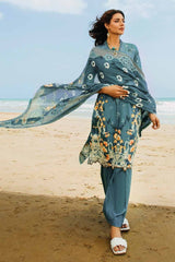 3 Piece Digital Printed Corduroy Unstitched Suit with Cotton Net Dupatta CD-32007