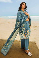 3 Piece Digital Printed Corduroy Unstitched Suit with Cotton Net Dupatta CD-32007