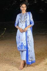3 Piece Printed Corduroy Unstitched Suit with Cotton Net Dupatta CD-32004 B