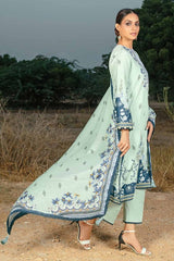 3 Piece Printed Corduroy Unstitched Suit with Cotton Net Dupatta CD-32004 A