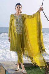 3 Piece Embroidered Jacquard Unstitched Suit with Yarn Dyed Dupatta MJ-32043