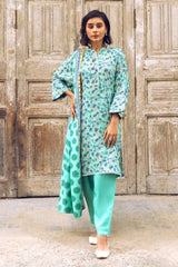 3 Piece Printed Dobby Linen Unstitched Suit LT-32022 B