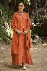 3 Piece Embroidered Cotail Unstitched Suit with Pashmina Shawl AP-32079