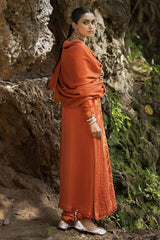 3 Piece Embroidered Cotail Unstitched Suit with Pashmina Shawl AP-32079