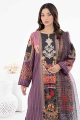 3 Piece Printed Embroidered Khaddar Unstitched Suit with Karandi Dupatta WRF-32012