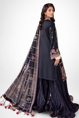 3 Piece Zari Embroidered Lawn Unstitched Suit with Embroidered Chiffon Dupatta FE-42031