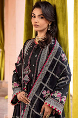3 Piece Zari Embroidered Lawn Unstitched Suit with Embroidered Chiffon Dupatta FE-42031