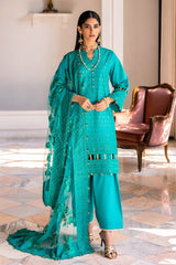 3 Piece Embroidered Lawn Unstitched Suit with Embroidered Net Dupatta FE-42038