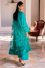 3 Piece Embroidered Lawn Unstitched Suit with Embroidered Net Dupatta FE-42038