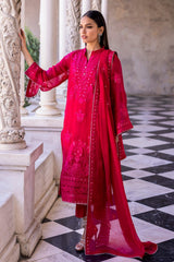 3 Piece Embroidered Chiffon Unstitched Suit with Embroidered Chiffon Dupatta FE-42047