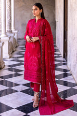 3 Piece Embroidered Chiffon Unstitched Suit with Embroidered Chiffon Dupatta FE-42047