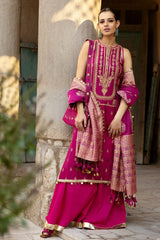 3 Piece Embroidered Jacquard Unstitched Suit with Jacquard Dupatta FE-42051