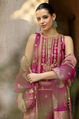 3 Piece Embroidered Jacquard Unstitched Suit with Jacquard Dupatta FE-42051