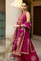 3 Piece Embroidered Jacquard Unstitched Suit with Jacquard Dupatta FE-42051