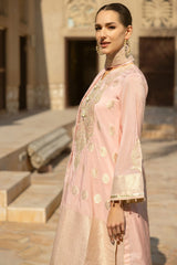 3 Piece Embroidered Jacquard Unstitched Suit with Jacquard Dupatta FE-42058