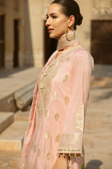 3 Piece Embroidered Jacquard Unstitched Suit with Jacquard Dupatta FE-42058