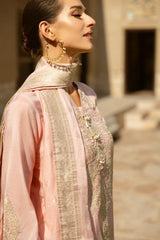 3 Piece Embroidered Jacquard Unstitched Suit with Jacquard Dupatta FE-42058