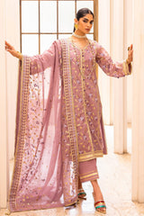 3 Piece Embroidered Paper Cotton Unstitched Suit with Embroidered Paper Cotton Dupatta FE-42070