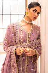 3 Piece Embroidered Paper Cotton Unstitched Suit with Embroidered Paper Cotton Dupatta FE-42070
