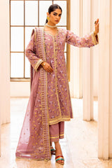 3 Piece Embroidered Paper Cotton Unstitched Suit with Embroidered Paper Cotton Dupatta FE-42070