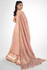 3 Piece Embroidered Chiffon Unstitched Suit with Embroidered Cotton Net Dupatta FE-42081