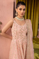 3 Piece Embroidered Chiffon Unstitched Suit with Embroidered Cotton Net Dupatta FE-42081