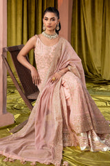 3 Piece Embroidered Chiffon Unstitched Suit with Embroidered Cotton Net Dupatta FE-42081