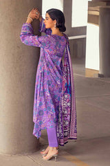 3 Piece Cambric Printed Unstitched Suit with Denting Lawn Dupatta DN-32098 B