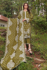 3 Piece Embroidered Chambray Unstitched Suit CM-32001