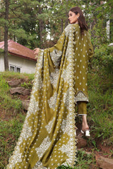 3 Piece Embroidered Chambray Unstitched Suit CM-32001